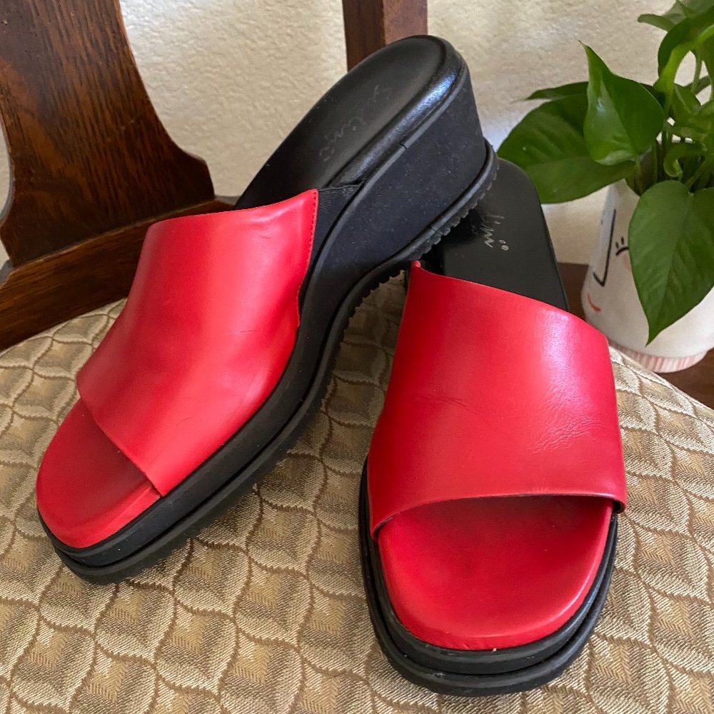 Vintage Sudini Leather Wedge Sandals